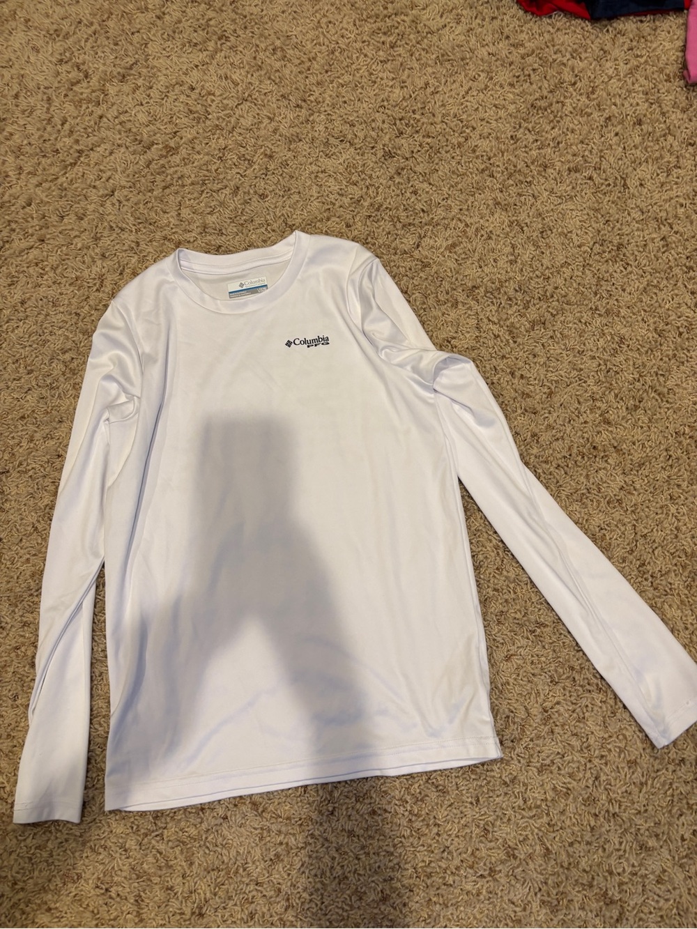Columbia White Long-Sleeve Kids' Performance Tee